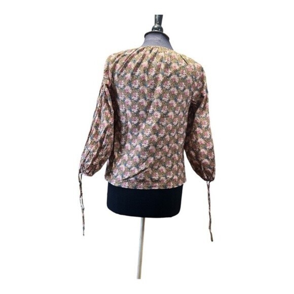J. Crew Collection tie-sleeve button-front top in Ratti® prism floral Size XS - Picture 8 of 10